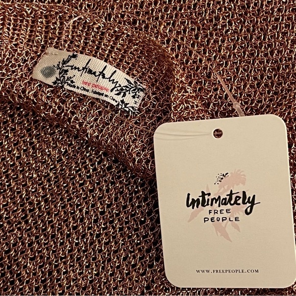 Intimately Free People Gold Shine Be Fine Bodysuit Women’s Size M, metallic, NWT - Picture 2 of 12